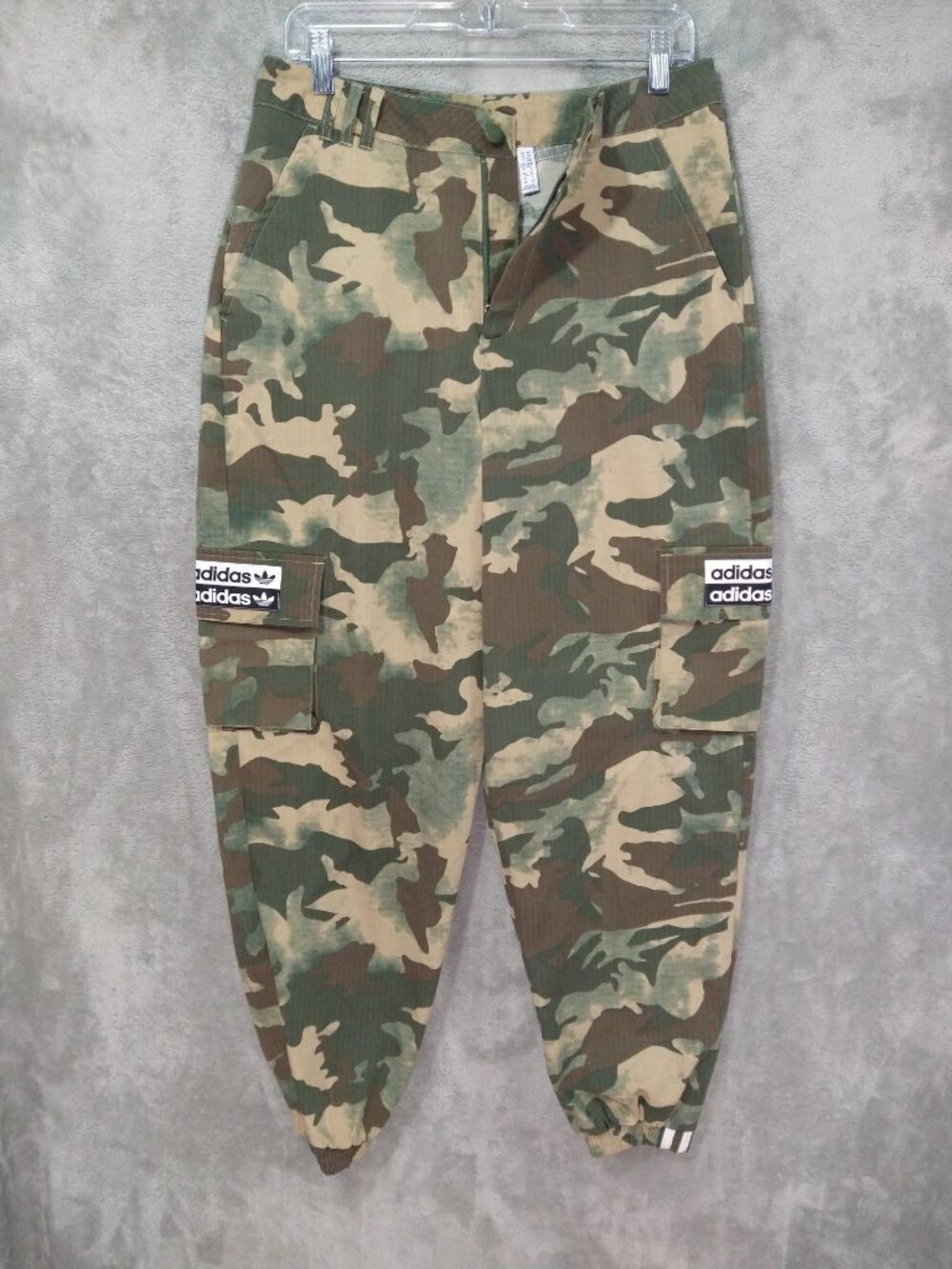 adidas Originals Green Camo Track Pant Ripstop Cargo Jogger Womens Medium Baggy